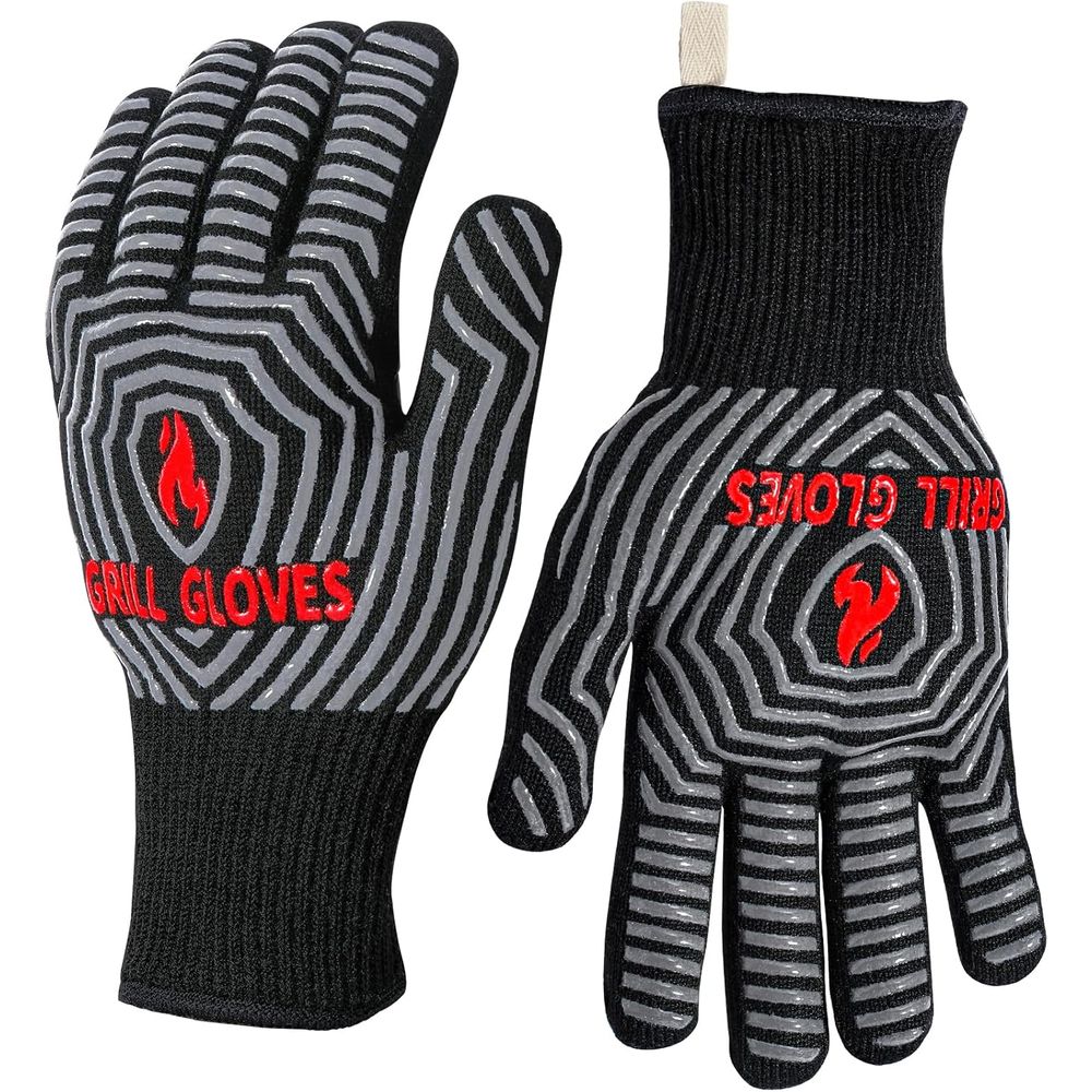 Oven Mitt Silicone - Silicone Heat Resistant Grilling Gloves, Non-Slip