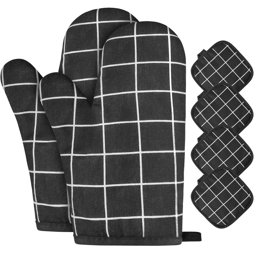 Heat Resistant Glove - 6-Piece Heat Resistant Oven Mitts and