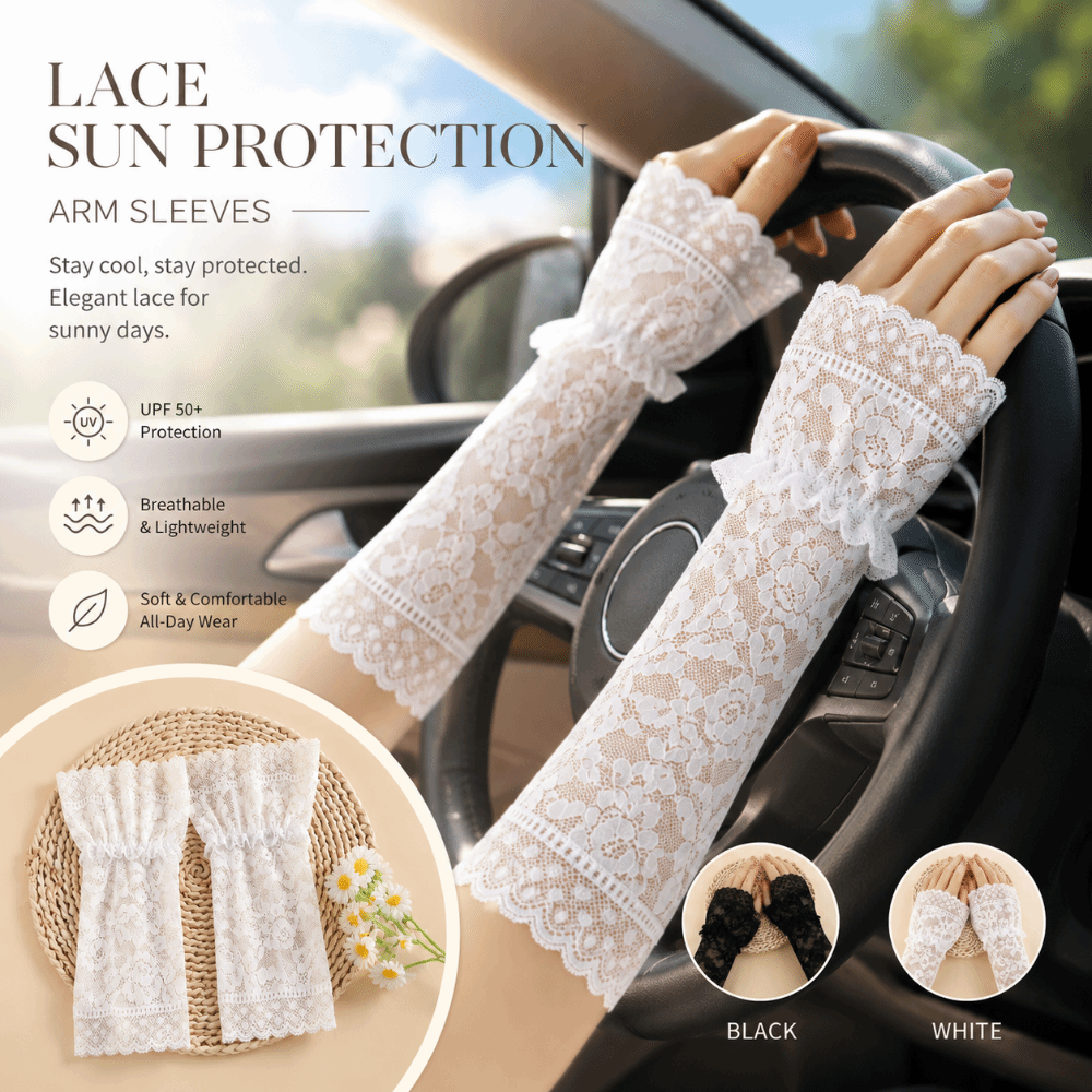Lace Ruffles Pleated Detachabl - огляд і ціна Fingerless Glove Knit