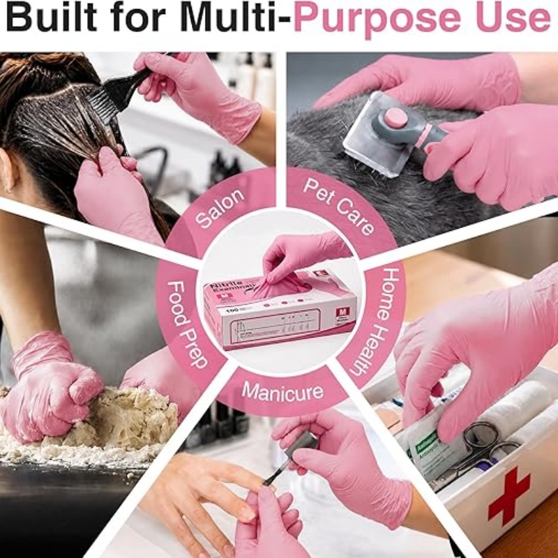 Pink Nitrile Disposable Gloves - огляд і ціна Nitrile Mechanic Glove