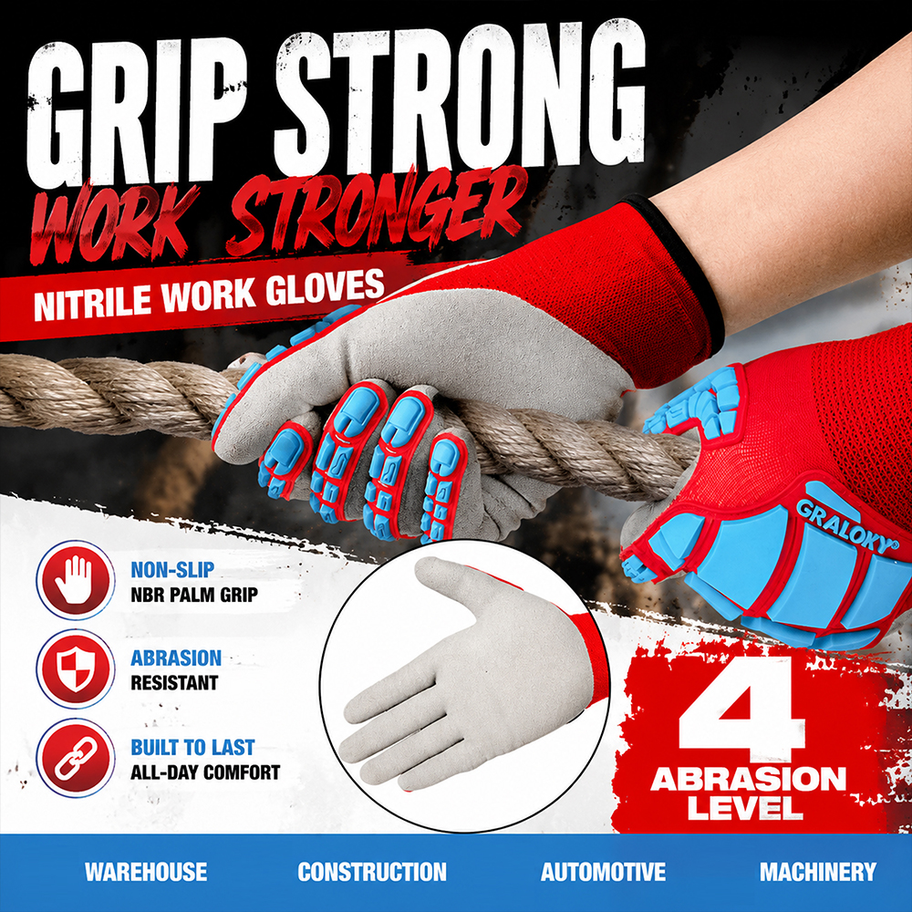Anti-Impact Anti-Slip Nitrile  - огляд і ціна Work Glove Impact