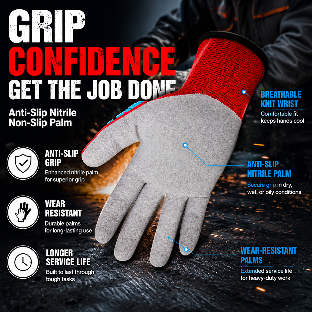 Anti-Impact Anti-Slip Nitrile  - огляд і ціна Work Glove Impact