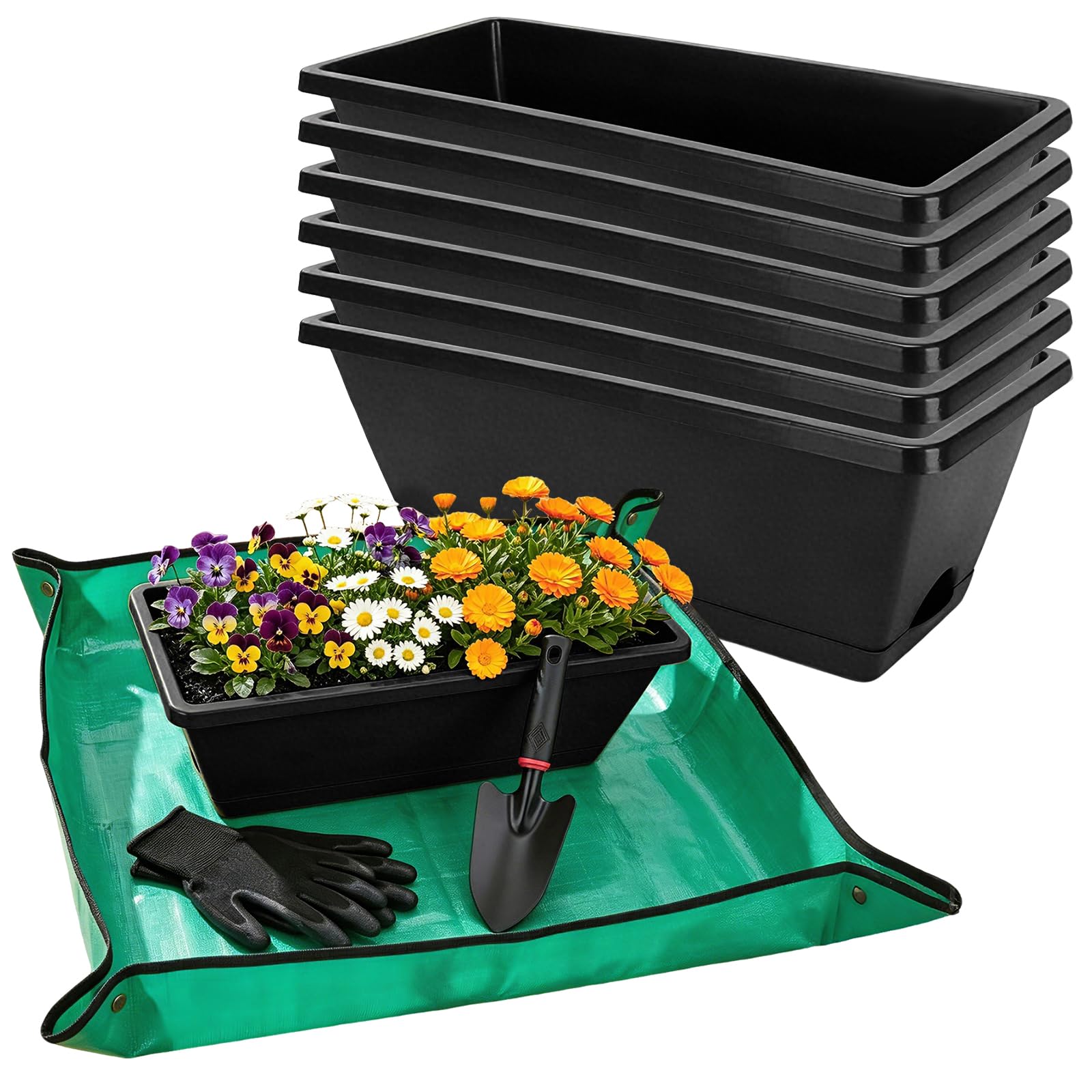 7 Black 17-Inch Rectangular Pl - огляд і ціна Gardening Glove Waterproof