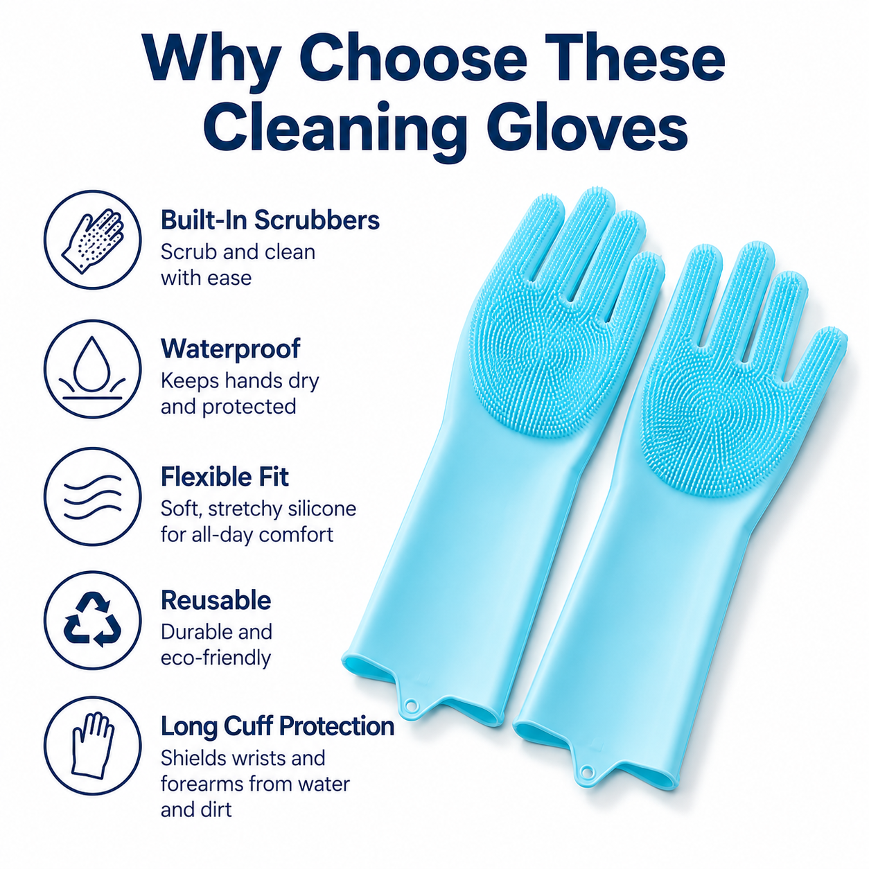 1 Pair Silicone Cleaning Glove - огляд і ціна Dish Glove Rubber