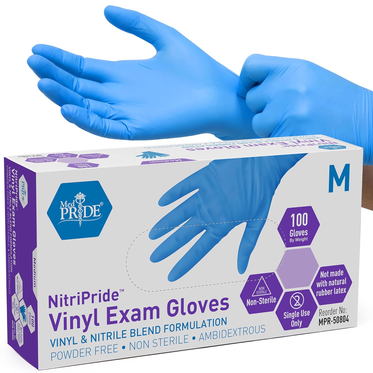 Powder-Free Nitrile/Vinyl Blen - огляд і ціна Exam Glove Nitrile