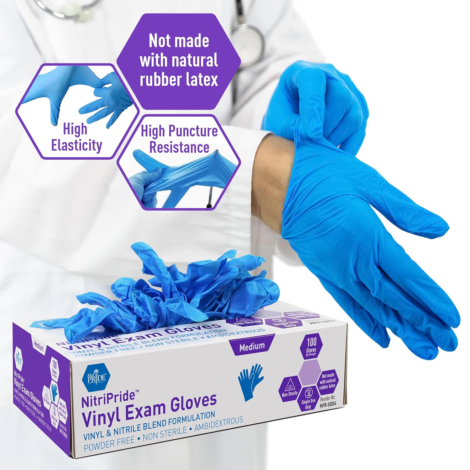 Powder-Free Nitrile/Vinyl Blen - огляд і ціна Exam Glove Nitrile