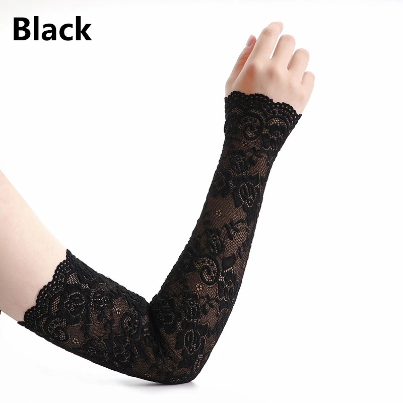 1 Pair  Sunscreen Lace Arm Sle - огляд і ціна Fingerless Glove Knit