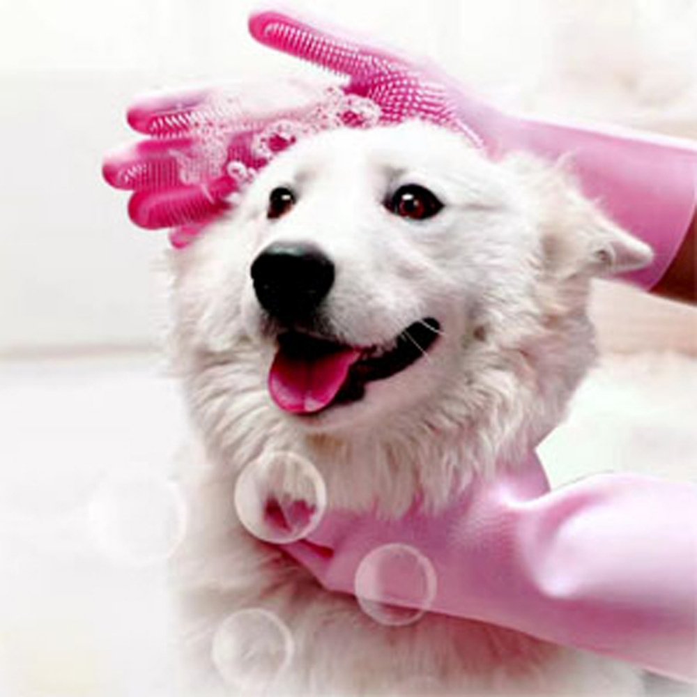 Pet Grooming Gloves for Dogs A - огляд і ціна Rubber Glove Cleaning