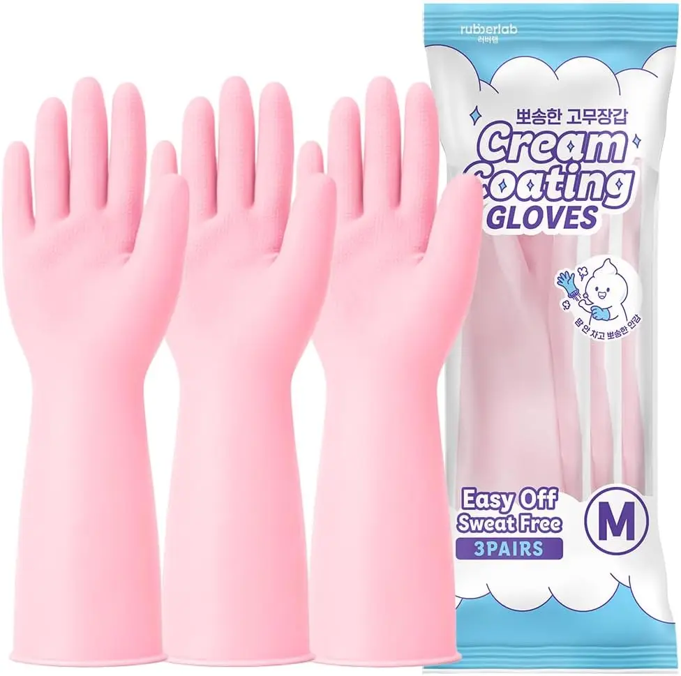3 Pairs Cream-Coating Rubber G - огляд і ціна Rubber Glove Cleaning