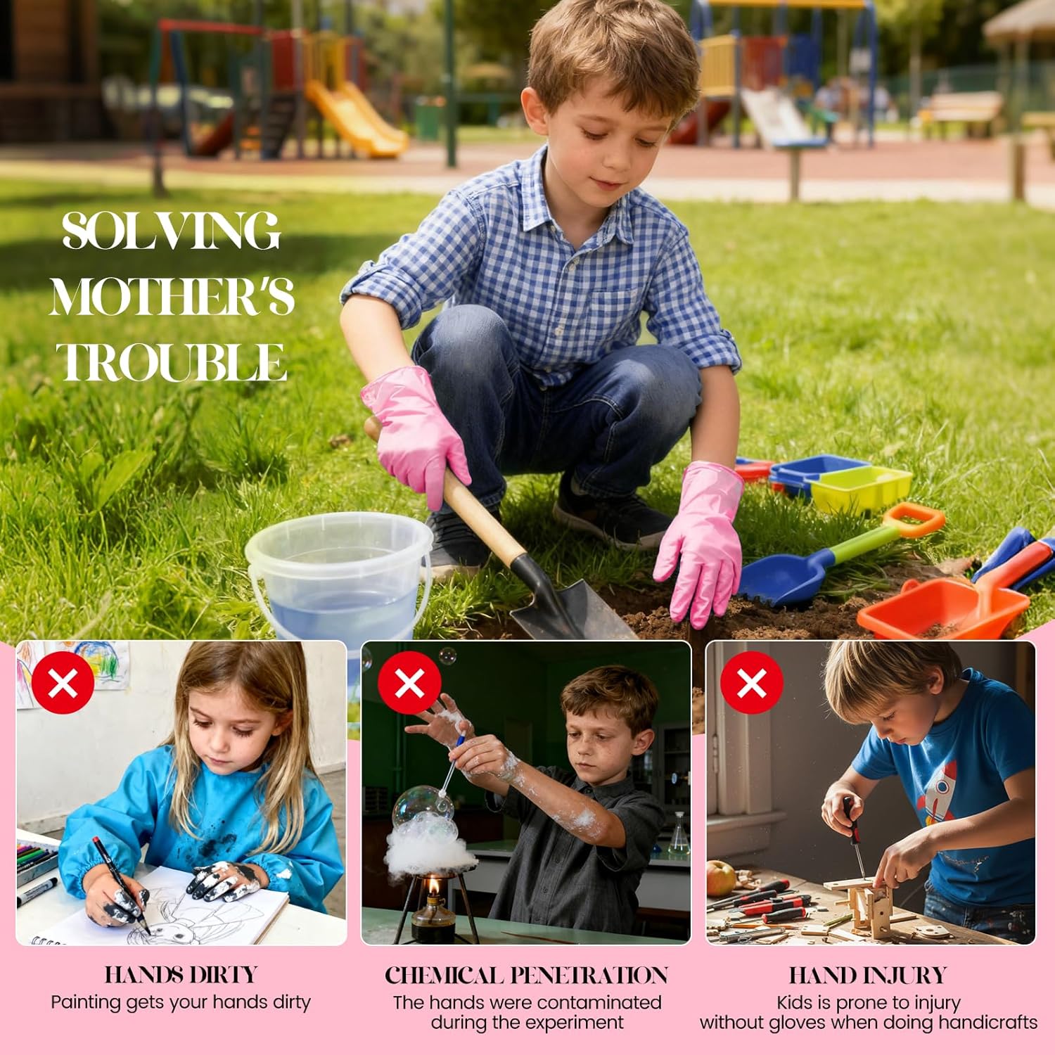 Kids Disposable Gloves for 3-8 - огляд і ціна Latex Disposable Glove