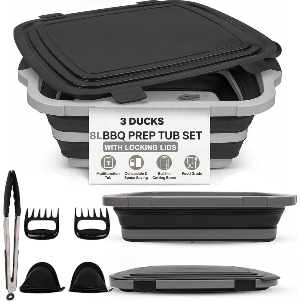 Portable 8L BBQ Prep Tub with  - огляд і ціна Heat Resistant Glove