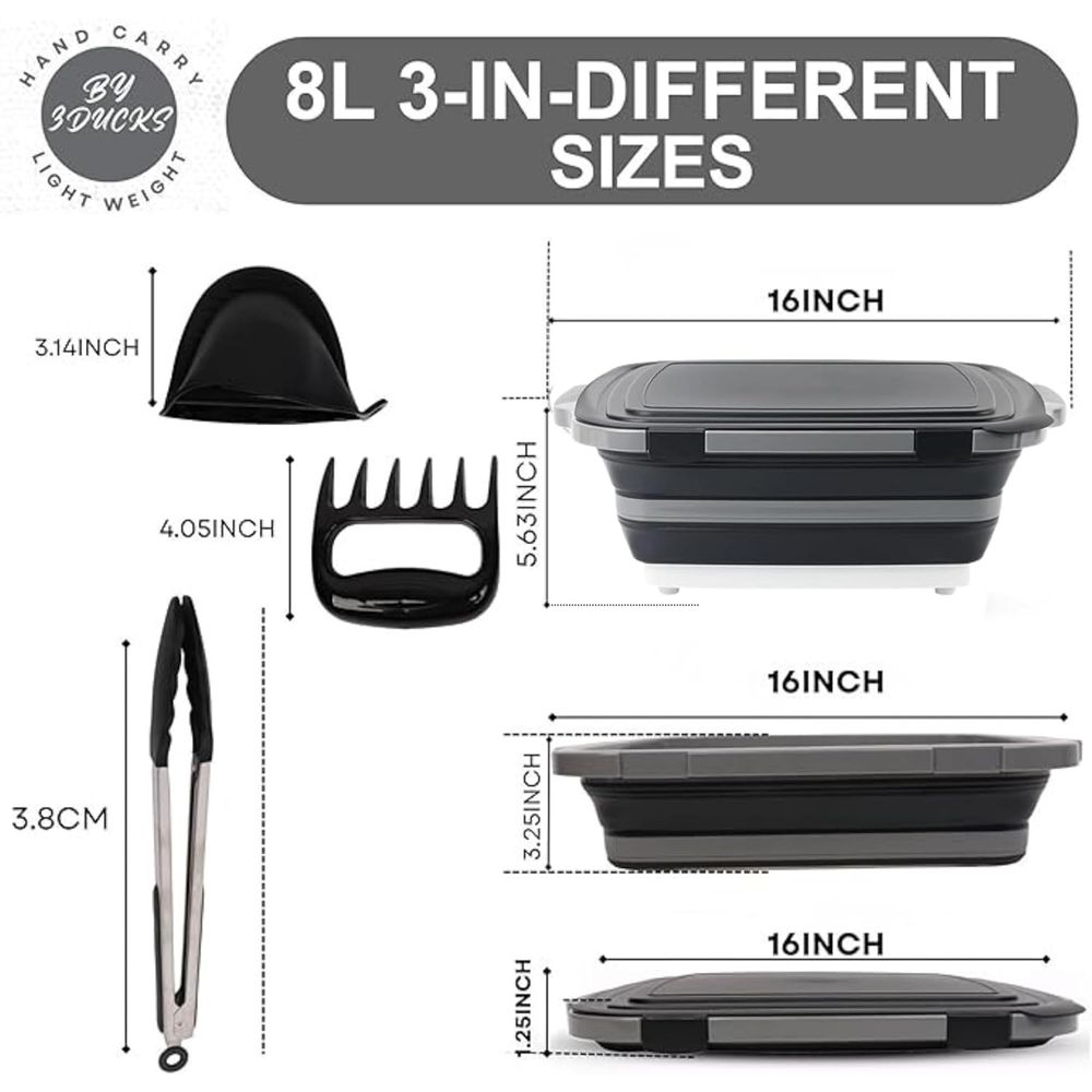 Portable 8L BBQ Prep Tub with  - огляд і ціна Heat Resistant Glove